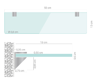 Glasablage für Bad transparent