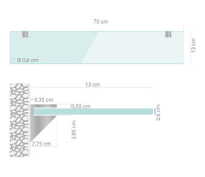Glasablage für Bad transparent