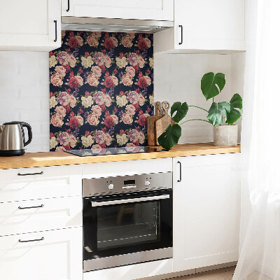Vinyl Fliesen selbstklebend Bunte Rosenblüten