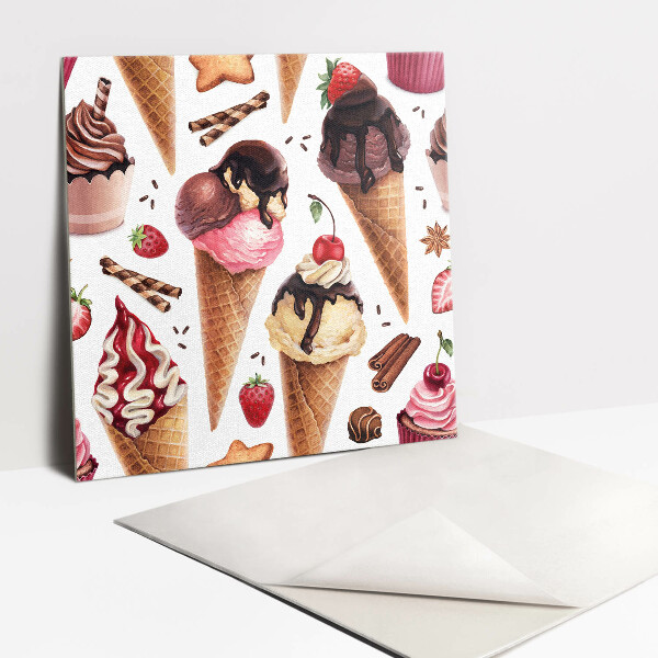 Vinyl Fliesen Eis-Cupcakes-Süßigkeiten