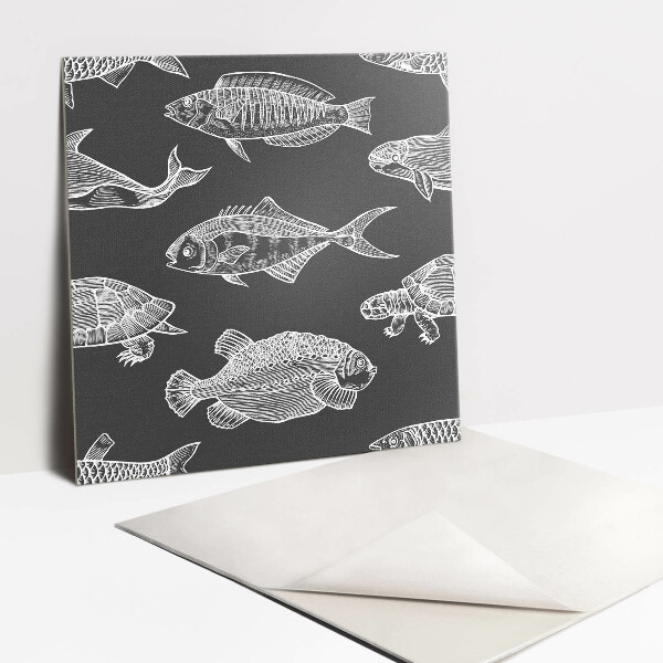 Pvc Fliesen Cartoon-Fisch und Schildkröte