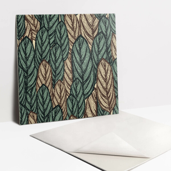 Pvc Fliesen Gezeichnete Boho-Blätter