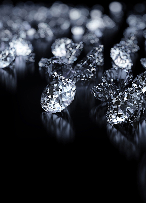Rollo Fenster mit Diamanten und Glitzer