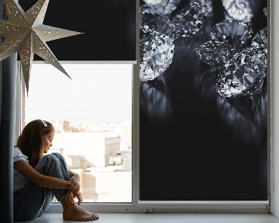 Rollo Fenster mit Diamanten und Glitzer