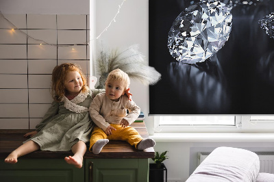 Rollo Fenster mit Diamanten und Glitzer