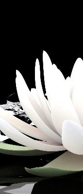 Fensterrollo innen mit Seerosenmotiv auf der Oberfläche