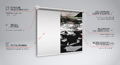 Fensterrollo innen mit Seerosenmotiv auf der Oberfläche