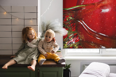Rollo Fenster in roter Apfelfarbe
