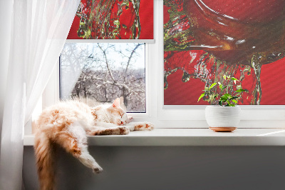 Rollo Fenster in roter Apfelfarbe