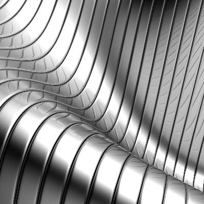 Fensterrollo in metallischer Abstraktion