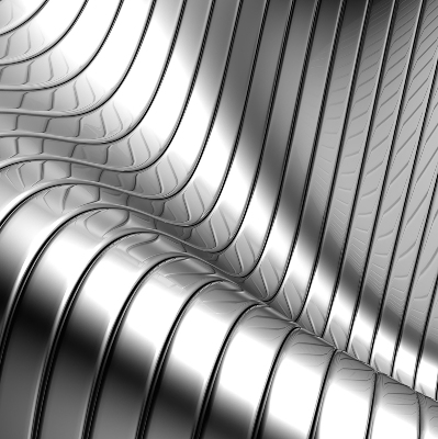 Fensterrollo in metallischer Abstraktion