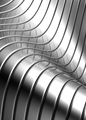 Fensterrollo in metallischer Abstraktion