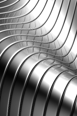 Fensterrollo in metallischer Abstraktion
