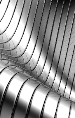 Fensterrollo in metallischer Abstraktion