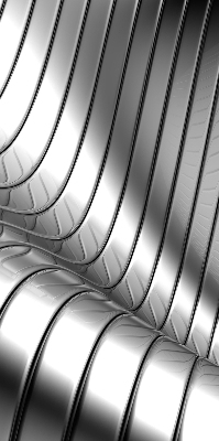 Fensterrollo in metallischer Abstraktion
