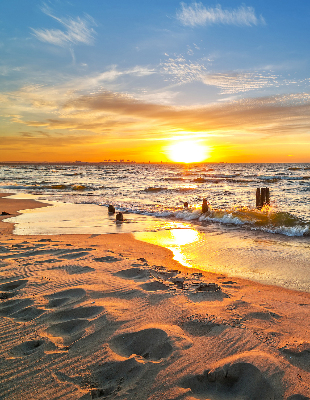 Fensterrollo innen in der Ausführung Sonnenuntergang mit Farben