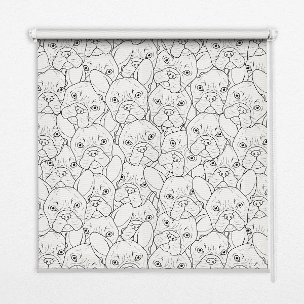 Fensterrollo innen mit gezeichneten Hunden