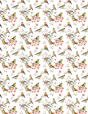 Fensterrollo mit Motiv Vögel auf den Zweigen