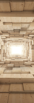 Rollo Fenster in 3D-Holzoptik mit Lochstruktur