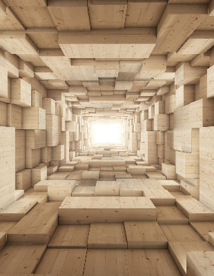 Rollo Fenster in 3D-Holzoptik mit Lochstruktur