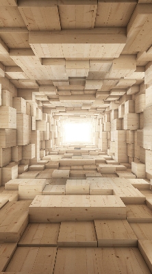 Rollo Fenster in 3D-Holzoptik mit Lochstruktur