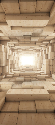 Rollo Fenster in 3D-Holzoptik mit Lochstruktur