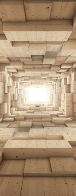 Rollo Fenster in 3D-Holzoptik mit Lochstruktur