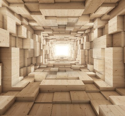 Rollo Fenster in 3D-Holzoptik mit Lochstruktur