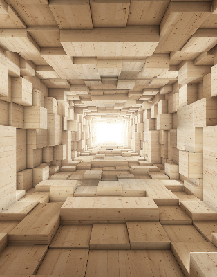 Rollo Fenster in 3D-Holzoptik mit Lochstruktur