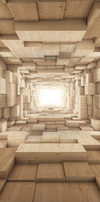 Rollo Fenster in 3D-Holzoptik mit Lochstruktur