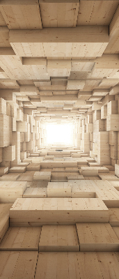 Rollo Fenster in 3D-Holzoptik mit Lochstruktur