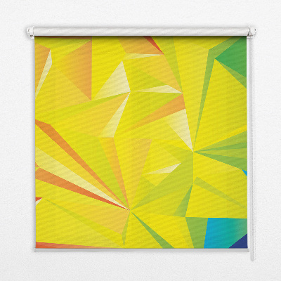 Fensterrollo mit buntem Origami-Muster