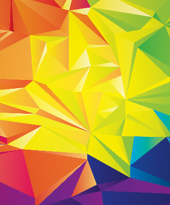 Fensterrollo mit buntem Origami-Muster