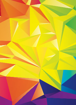 Fensterrollo mit buntem Origami-Muster