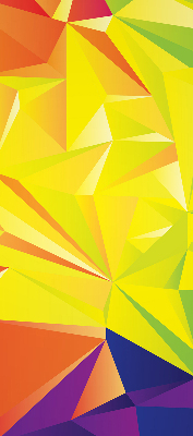 Fensterrollo mit buntem Origami-Muster