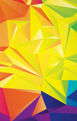 Fensterrollo mit buntem Origami-Muster