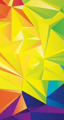 Fensterrollo mit buntem Origami-Muster