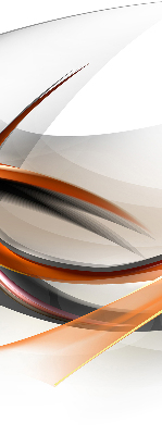 Fensterrollo innen mit orangefarbenem Linienmuster