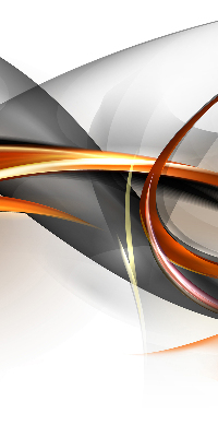 Fensterrollo innen mit orangefarbenem Linienmuster