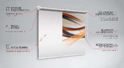 Fensterrollo innen mit orangefarbenem Linienmuster