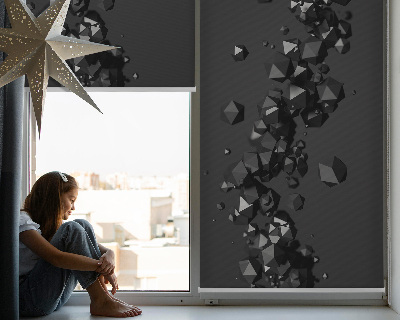 Fensterrollo innen in der Ausführung herabfallende Klumpen