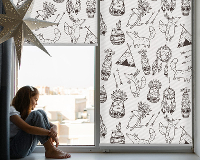 Rollo Fenster mit gezeichneten Bildern