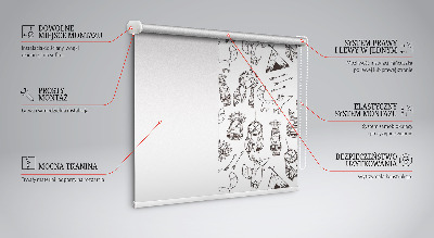 Rollo Fenster mit gezeichneten Bildern