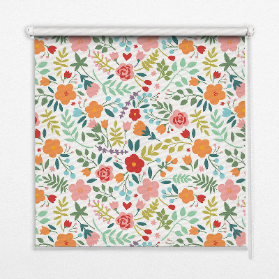 Rollo Fenster mit gemalten Blumen
