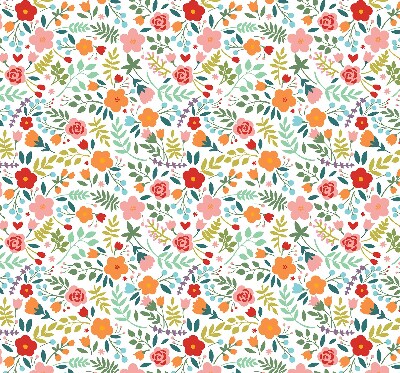 Rollo Fenster mit gemalten Blumen