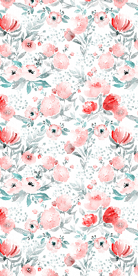 Fensterrollo in Rosa mit Mohnblumenmotiv