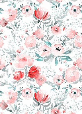 Fensterrollo in Rosa mit Mohnblumenmotiv