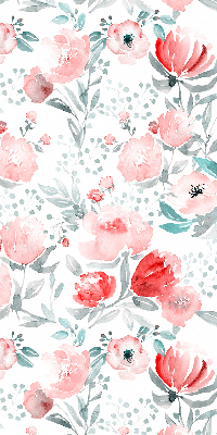 Fensterrollo in Rosa mit Mohnblumenmotiv