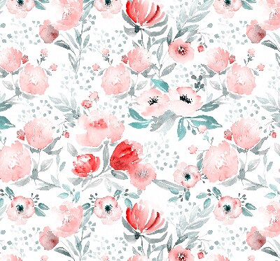 Fensterrollo in Rosa mit Mohnblumenmotiv