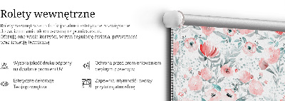 Fensterrollo in Rosa mit Mohnblumenmotiv